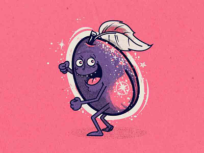 Sugar Plum character design christmas dancing fruit illustration sugar plum