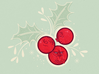 Mistletoe berry christmas holliday illustration irritable mistletoe