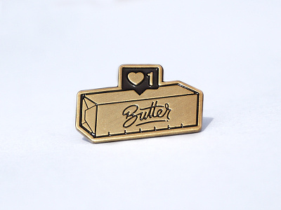 Like Butter butter enamel pin icon illustration lettering like line pin swag type typography vector