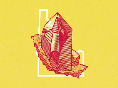 Idaho State crystal gem gem state idaho illustration line work outline
