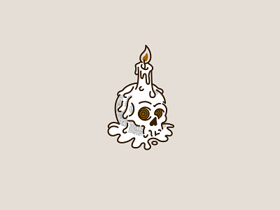 Skull candle doodle experiment halloween line simple skeleton skull