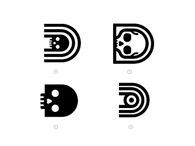 Deadeye Design Co logo brand branding d deadeye leterform letter d logo logo alphabet skull skull logo