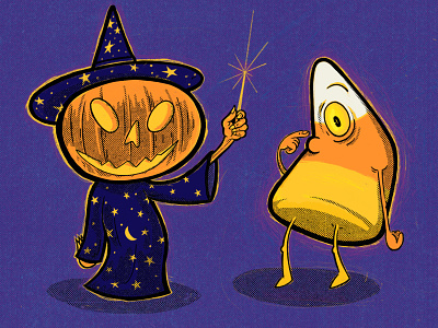 Pumpkin Witch And The Cyclopsacorn candycorn halloween jack olantern magic pumpkin witch wizard