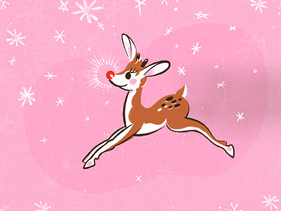 Rudolph christmas festive holiday light procreate reindeer retrosupply rudolf snow