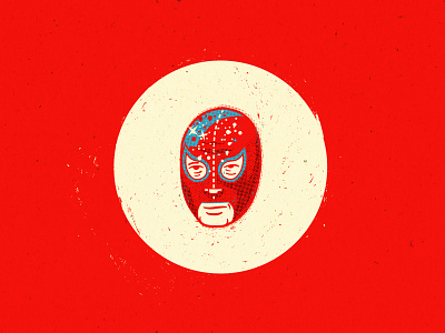 Red Lucha design halftone icon illustration line lucha simple vector