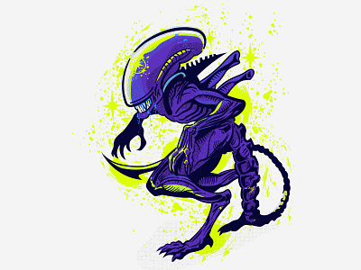 Xenomorph alien aliens haftone line line art monster space star xenomorph