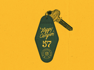 Happy Camper 1957 57 camper canned ham happy happy camper instgram key lettering tag typography vintage