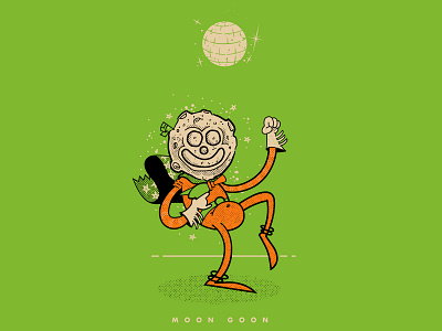 MOON GOON art dance dance party design draw halftone halloween illustration monster monster mash moon moon goon