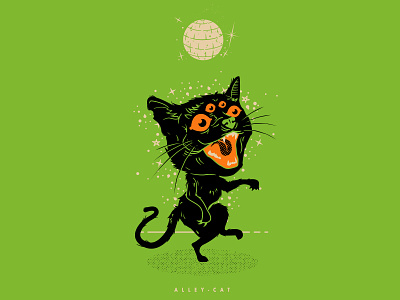 ALLEY CAT cat character character design dance dance party four eyes halftone halloween halloween design halloween party illustration