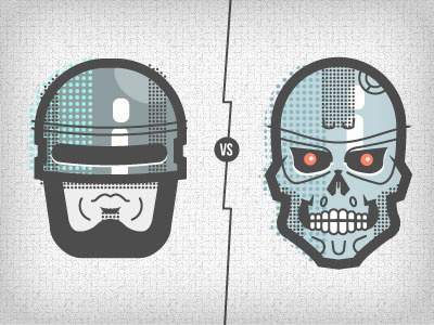 Robocop Vs Terminator 90s icon illustration robocop robocop vs terminator robot skull terminator