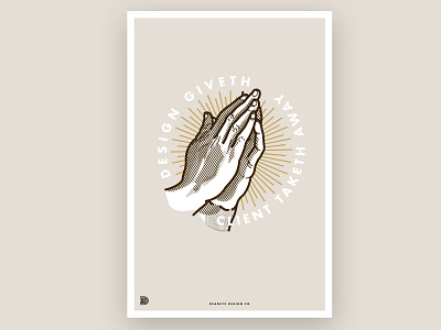 Desing Giveth Client Taketh Away client halftone hands illustration line pray