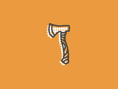 Hatchet Job ax hatchet icon line art offprint orange