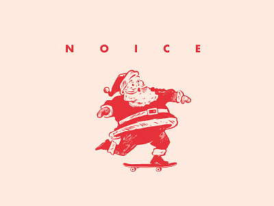 NOICE christmas doodle illustration naghty nice noice santa simple skate sketch