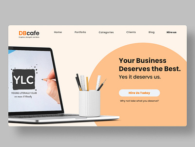 DBcafe Landing page branding design graphic design icon illustration logo ui ux