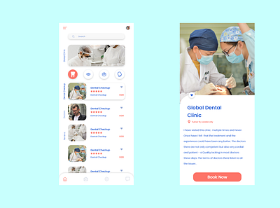 Dentist App UI design icon lighttheme minimal ui white