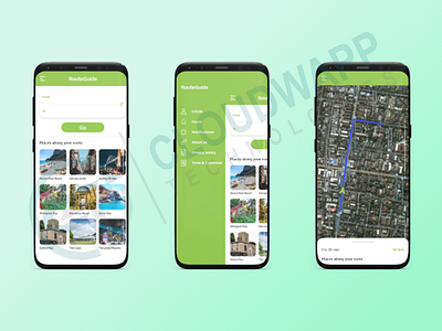 Route Guide App animation app branding design flat green icon illustration minimal ui vector