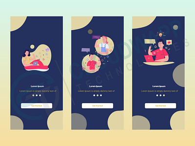 Tutorial Screen Ui animation app app design dark ui design icon illustration minimal ui vector