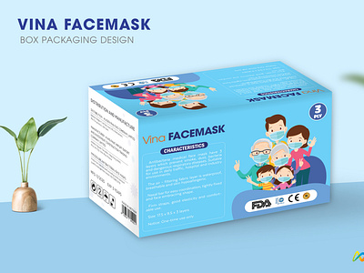 Vina Facemask: Vina Facemask box packaging design
