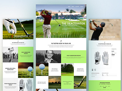 Golf Glove Website Proposal clean flat golf layout web design