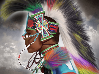 Illustration Close-Up: First Nations Dancer digital painting first nations illustration painting