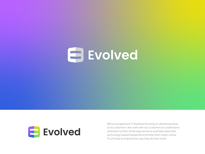 Evolved | Iconic logo for IT business branding clean logo creative logo e lettermark flat logo gradient logo iconic logo it logo lettermark logo logo logo creator logo design logo designer logo maker logodesign minimal logo minimalist logo modern logo simple logo