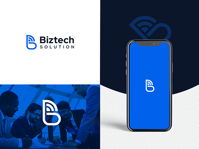 Biztech | B Letter Mark Telecommunication branding