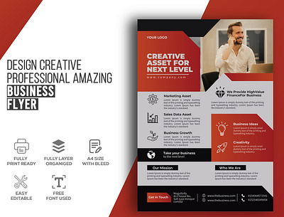 I will design corporate professional business flyer brochure business corporate flyer design flyer indesign modern