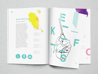 Gelato brochure editorial illustration typography