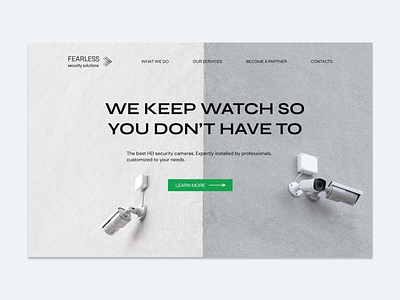 Landing page concept for security company