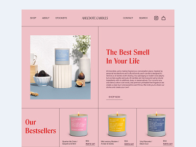 Candle store landing page