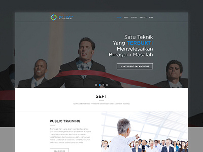 Seftcorp blue clean clear corp design landing page seft web webtrainer white