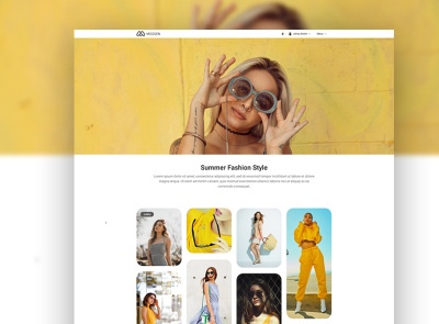 Exploration moodboard for fashion designer landing page