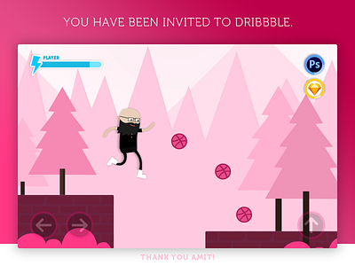 Hello Dribbble debut shot dribbble player first shot fun hello invite