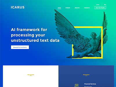 Icarus Landing Page clean concept flat icarus landing page product ui ux web website