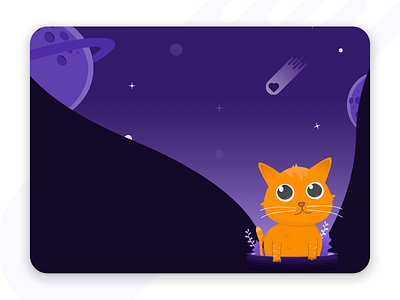 Cat: welcome to my universe cat character design cute animal design funny illustration love planet universe vector vivid