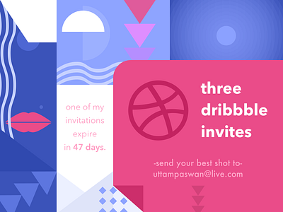 three dribbble invites concept design dribbble dribbble best shot dribbble invitation dribbble invite dribbble invite giveaway illustration logo ui ux