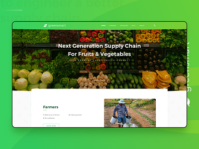 next generation supply chain: greensmart concept design farmers green interface design landing page supply chain ui ux web design website website concept website design