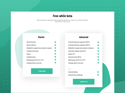Pricing cards blobs cards design cards ui green pricing page pricing plans ui ux white
