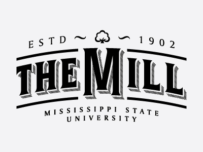 The Mill cotton lettering logo mississippi state