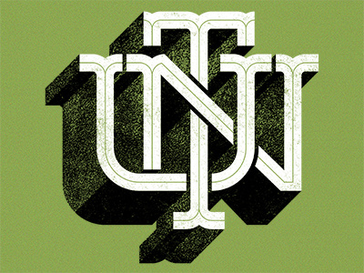 UNT Extruded Monogram lettering monogram typography unt