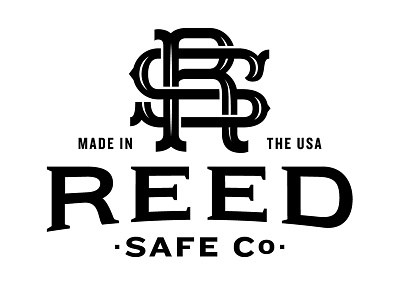 Reed Safe Co. Logo copperplate gothic lettering logo monogram typography