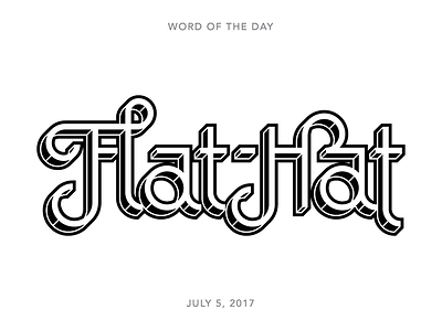 Flat-Hat lettering logo type typography
