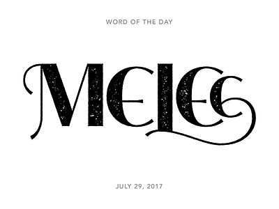 Melee lettering logo type typography