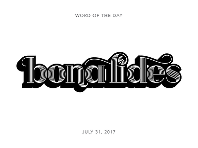 Bona fides lettering logo type typography