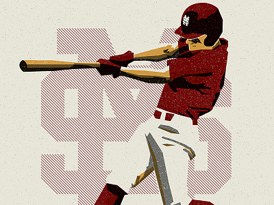 Mississippi State Baseball baseball illustration