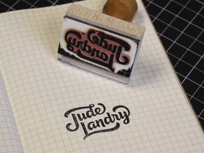 Jude Script Logo Stamp lettering script stamp