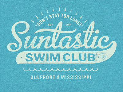 Suntastic Swim Club Logo badge logo logotype sans serif script shirt sun swim club tshirt type water