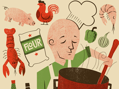 Gumbo chef food gumbo illustration