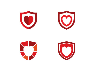 Heart Shield Logo Options