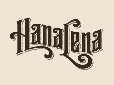 HanaLena lettering shadow victorian